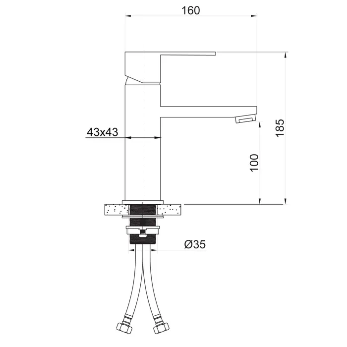  Mixer tap for bathroom sink