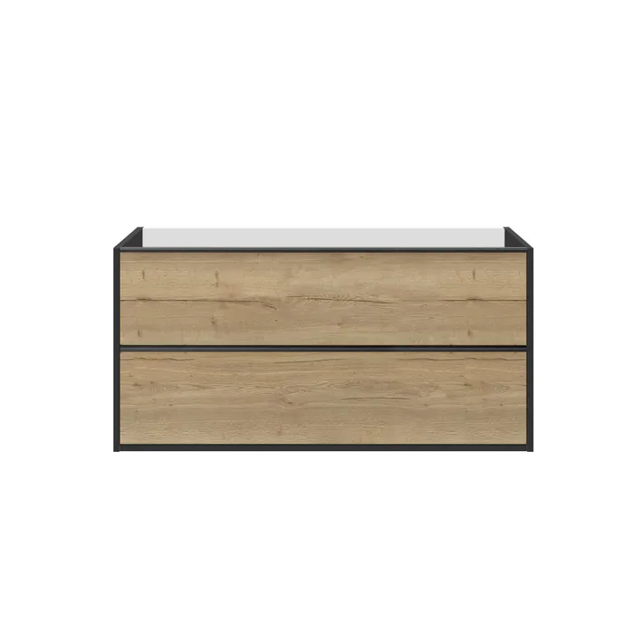  Vanity unit 120 cm with black handles - double space for siphon installation