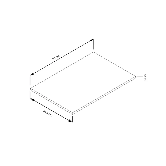  Plan stratifié 80 cm pour vasque à poser
