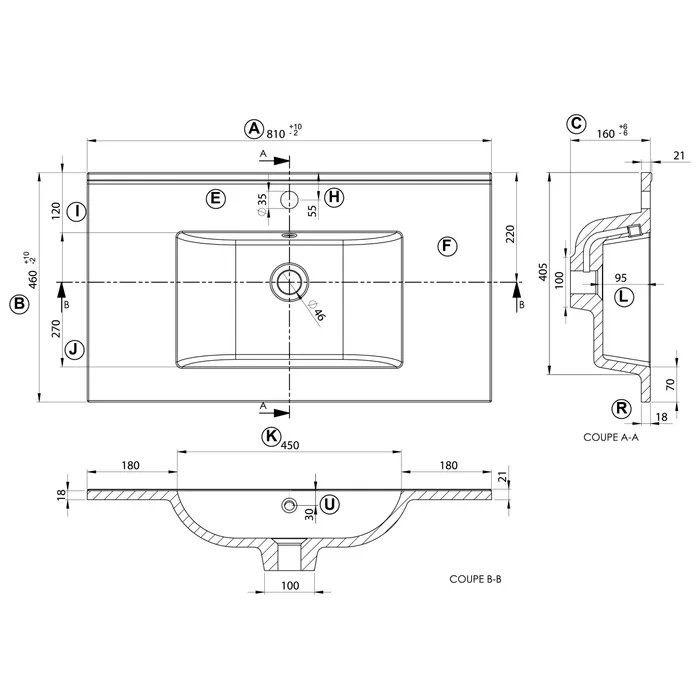  Washbasin 81 cm