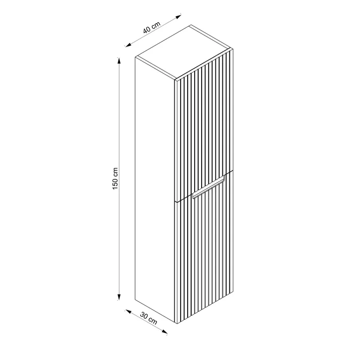  Colonne 40 cm 2 portes ouverture droite