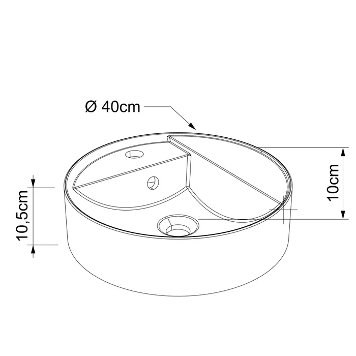  Freestanding washbasin 40 cm - Round