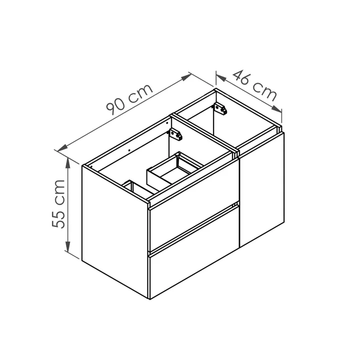  Meuble sous-vasque 90 cm