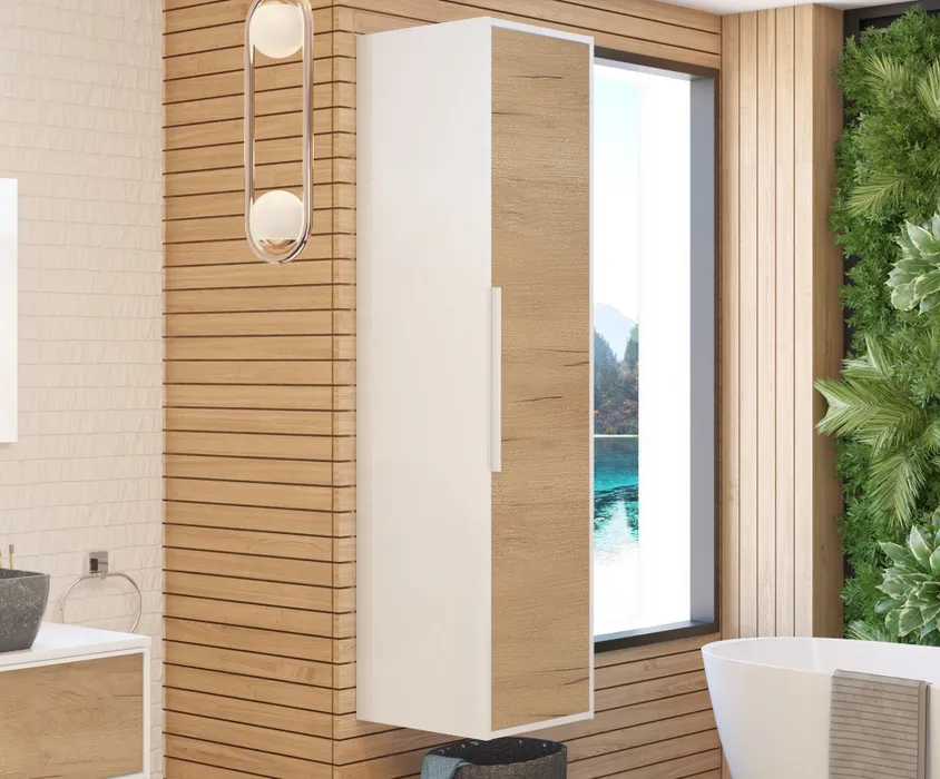  Column 40 cm white handle - for double washbasin
