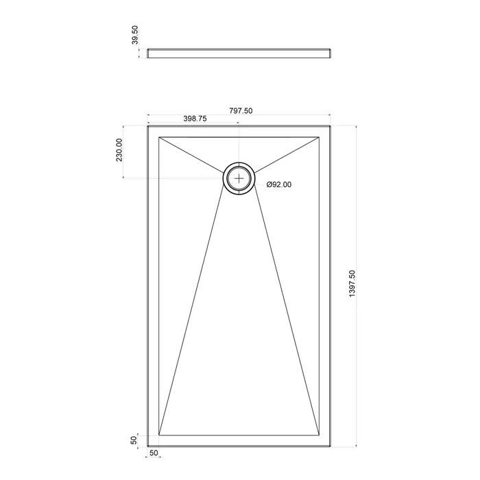 Shower tray rectangular