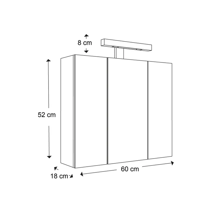  Illuminated bathroom cabinet 60 cm