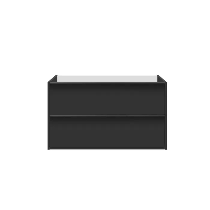  Meuble sous-vasque 100 cm poignées noires
