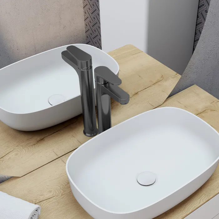  Lavabo mengkraan op sokkel