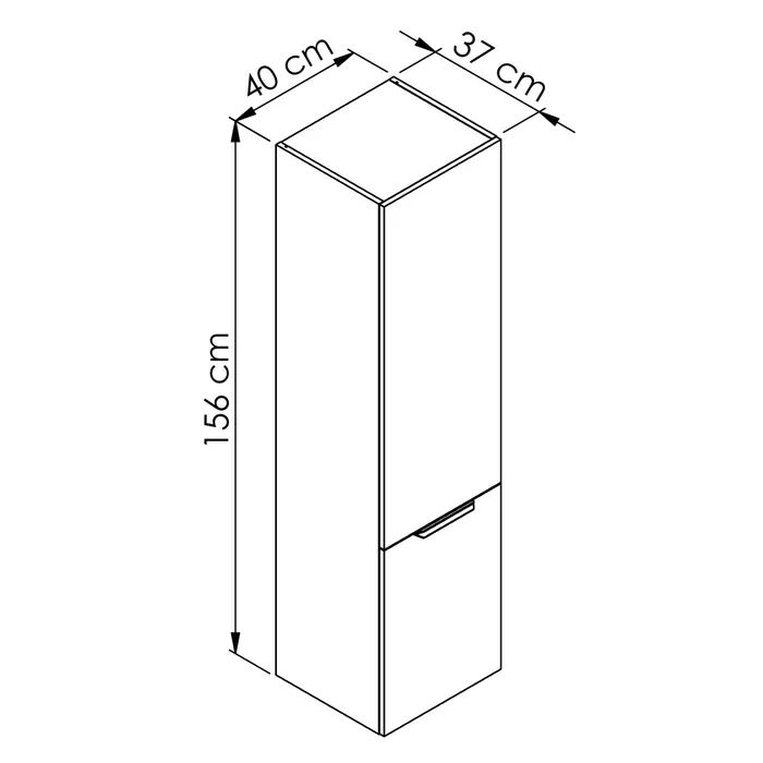  Colonne 40 cm 2 portes droite