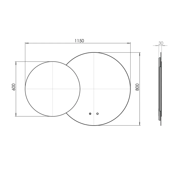  Illuminated mirror LED 115 cm