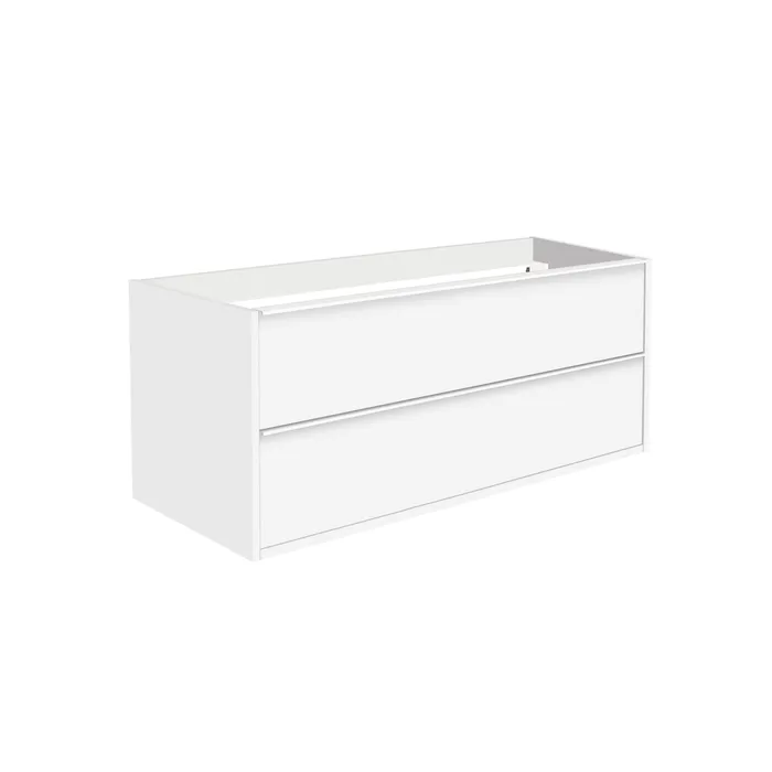  Meuble sous-vasque 120 cm avec poignées blanches - double passage siphon