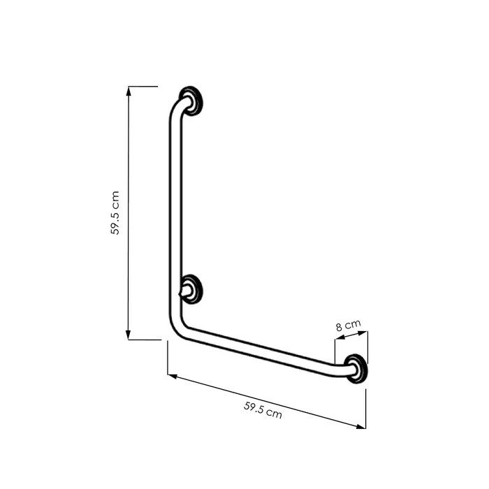  Angled bath and shower grab rail 90°