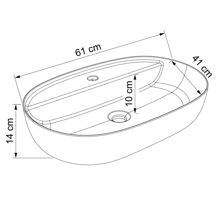  Freestanding washbasin 60 cm - Oval