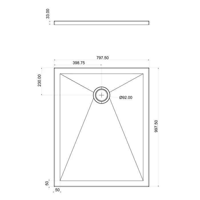 Shower tray rectangular