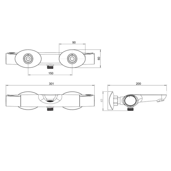  Thermostatic shower bath tap