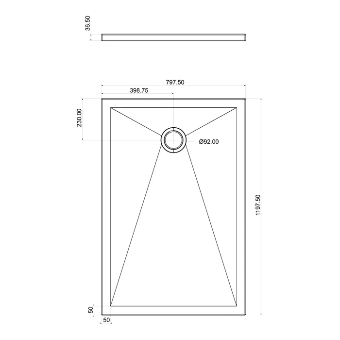 Shower tray rectangular