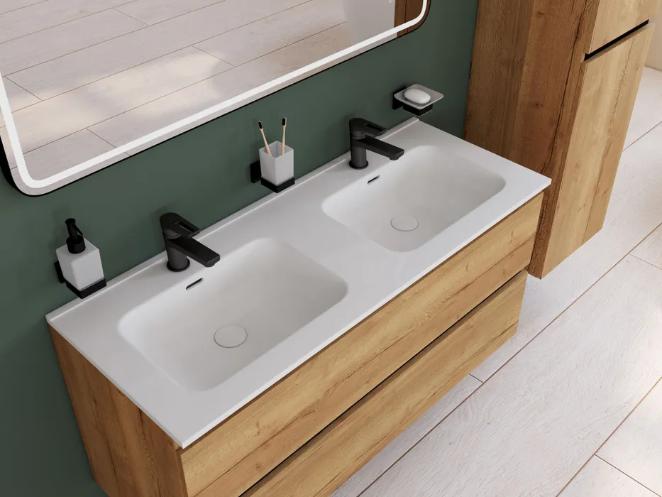  Plan de toilette 121 cm double vasque