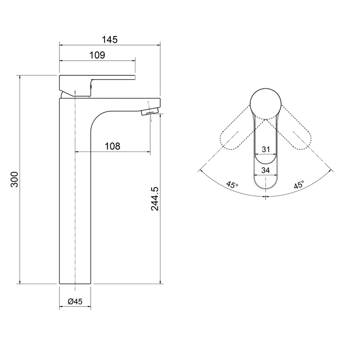  Lavabo mengkraan op sokkel