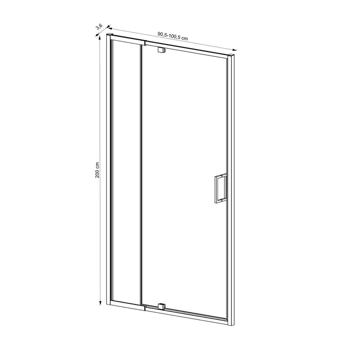 1 shower door extendible swivel door