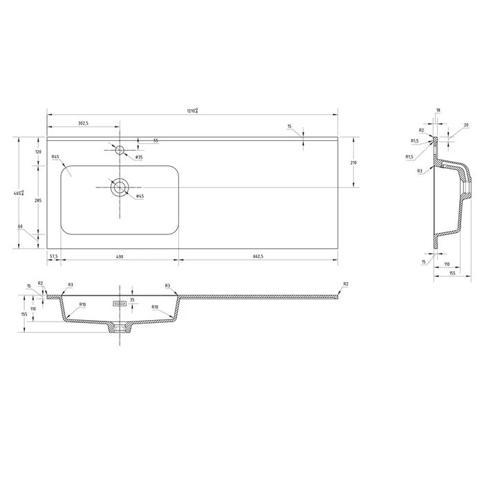  Waschtisch 121 cm