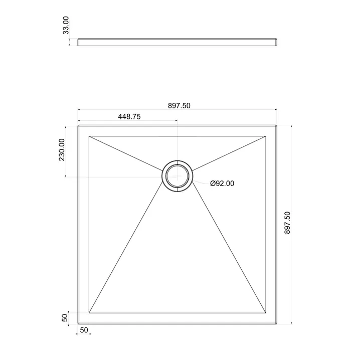  Shower tray Square