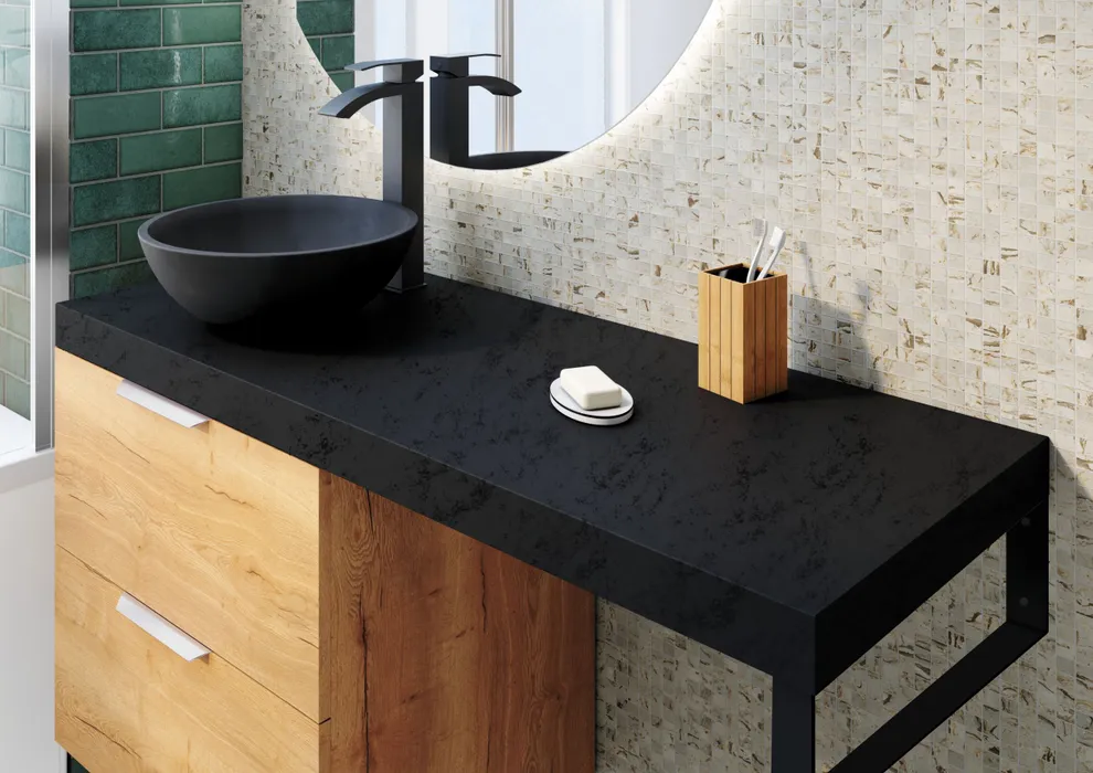  Meuble sous-vasque 60 cm avec passage siphon centré