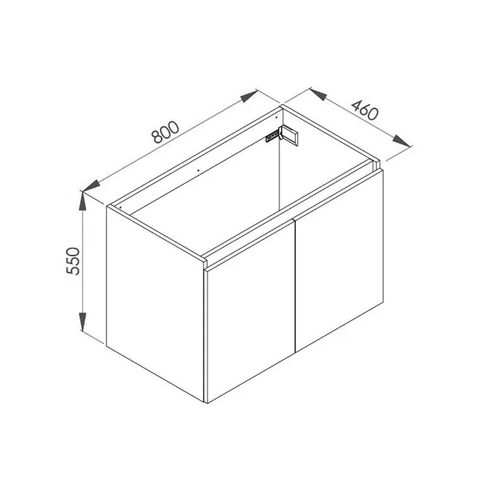  Wastafelonderbouw 80 cm - Deuren
