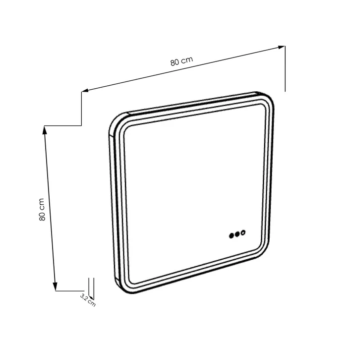  Miroir éclairant LED 80 cm