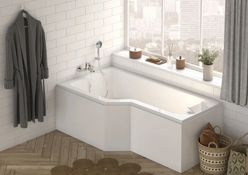  Asymmetrical left-hand bathtub + running board