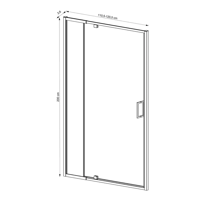 1 shower door extendible swivel door