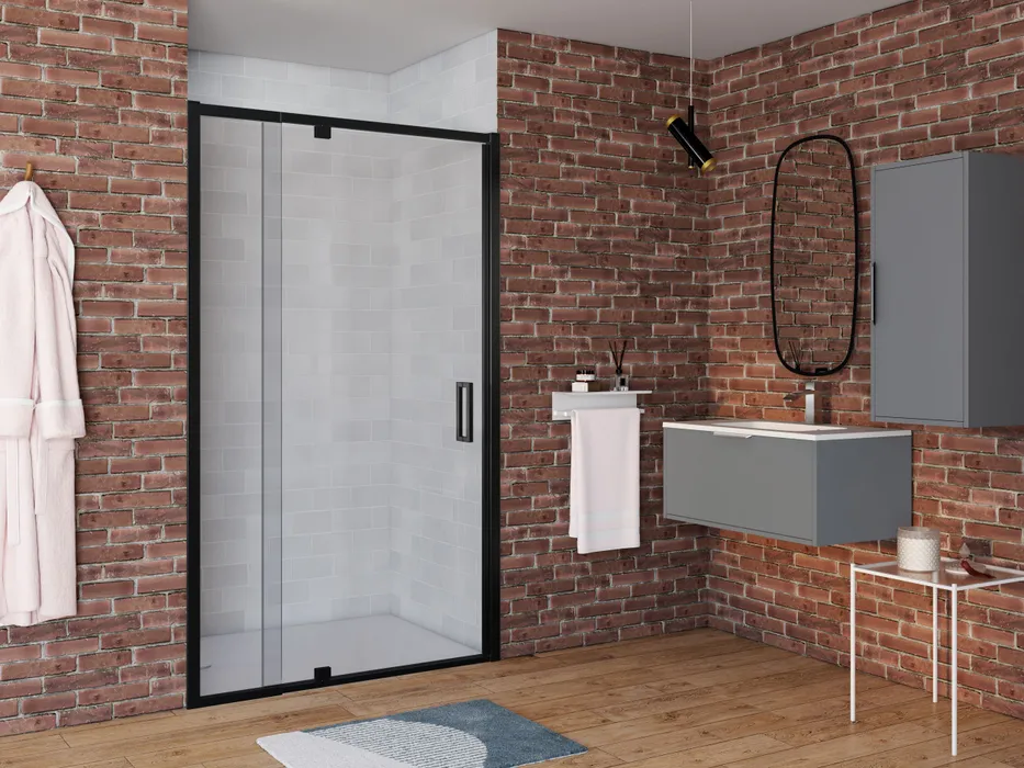 1 shower door extendible swivel door