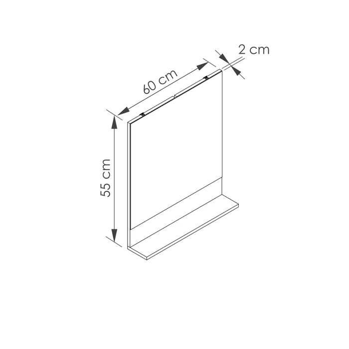  Mirror with shelf 60 cm