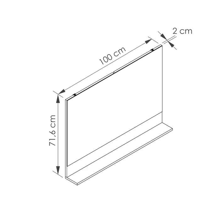  Spiegel mit Ablage 100 cm