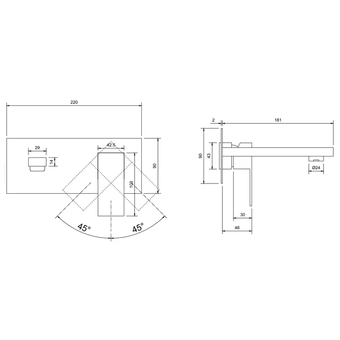  Mixer tap for bathroom sink