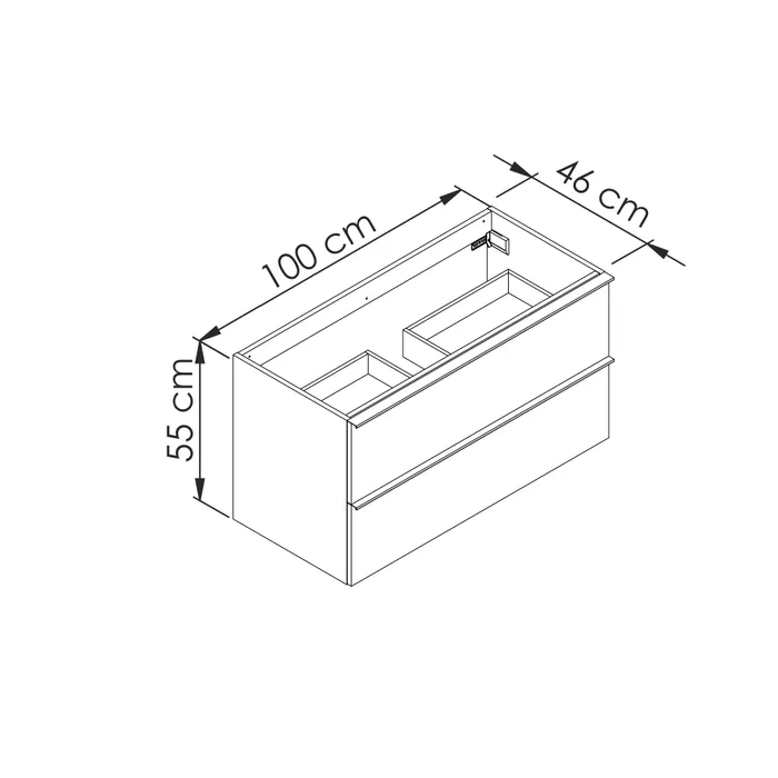  Meuble sous-vasque 100 cm