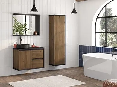 vidaXL Meuble de salle de bain avec porte-rouleau chêne fumé