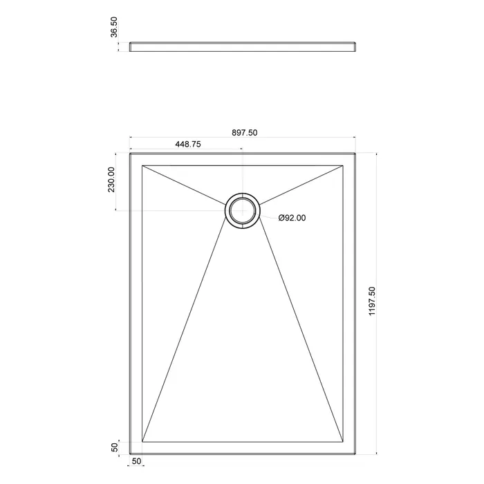 Shower tray rectangular