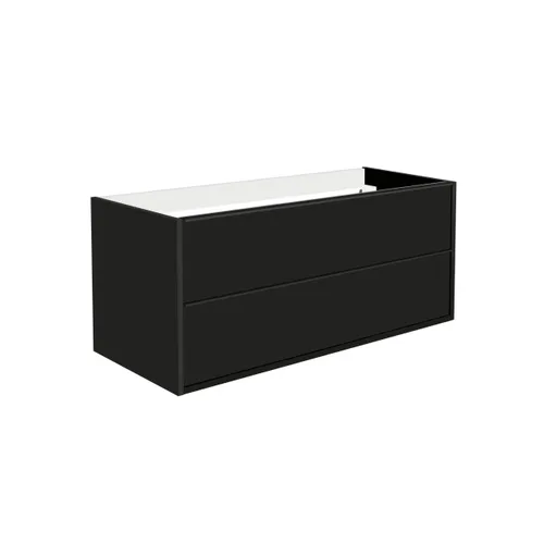  Vanity unit 120 cm with black handles - single centered space for siphon installation