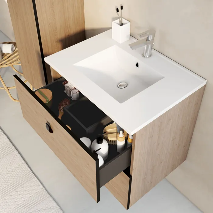  Set 60 cm with mirror and washbasin