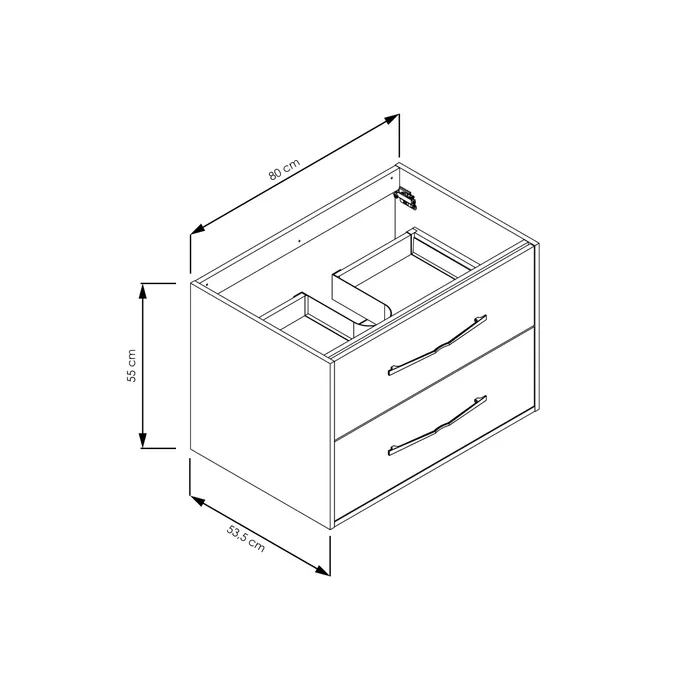  Meuble sous-vasque 80 cm  simple vasque