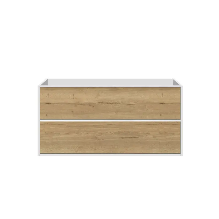  Meuble sous-vasque 120 cm avec poignées blanches - double passage siphon